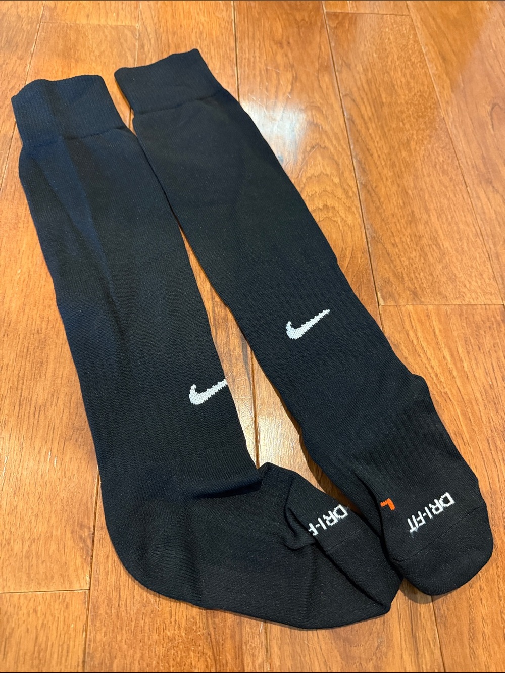 Nike Black Crew Athletic Soccer/Baseball Socks with White Swoosh